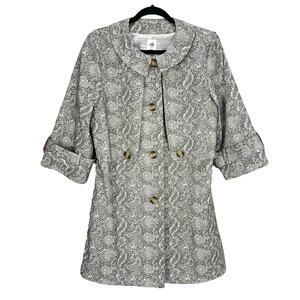 CABI CAMILLE Women's 1/2 SLEEVE LONG JACKET Gray Size MEDIUM